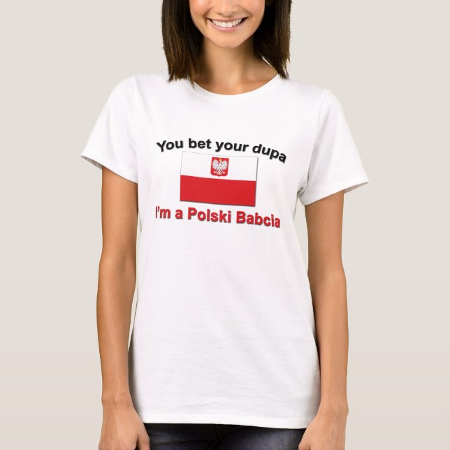 Du satsade din duva.. Babcia T Shirt (Framsida)