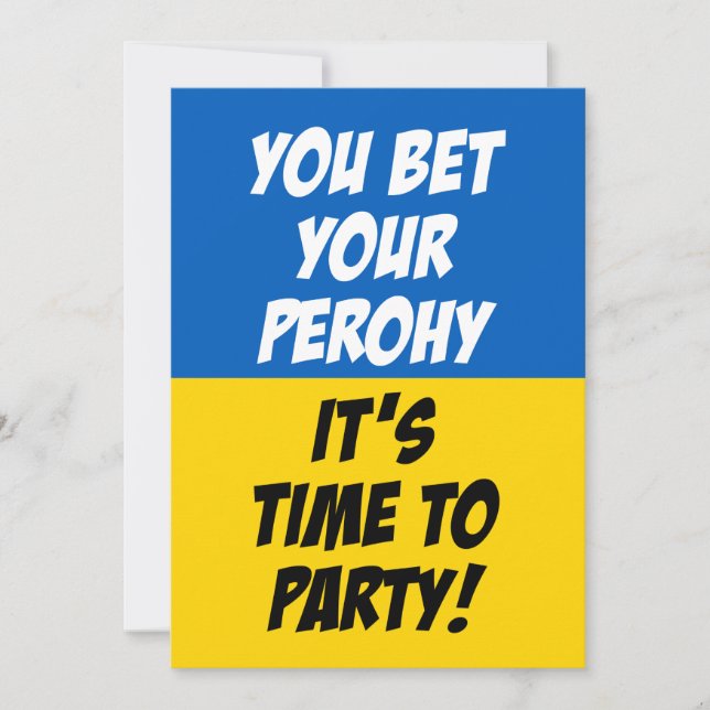 Du satte din Perohy Party, ukrainska familjeåterfö Inbjudningar (Framsida)