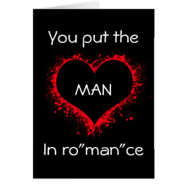 Du satte mannen i romantik lustiga romantikkort hälsningskort