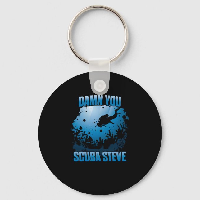 Du Scuba Steve Diving Ocean Funny Gift Nyckelring (Framsida)