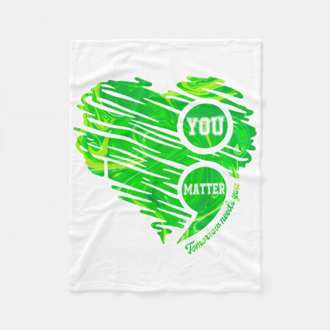 Du Semikolon Heart Mental Health Awareness Kvinnor Fleecefilt (Framsidan)