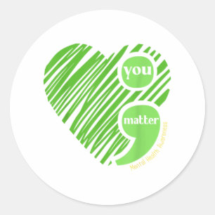 Du Semiolon Mental Health Awareness Inspirationa Runt Klistermärke