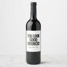 Du ser Bra Divorced Vin-etikett