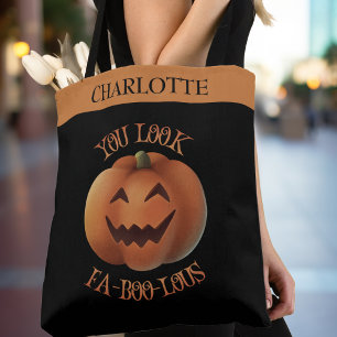 Du ser Fa-Boo-Lous Personlig Halloween Tygkasse