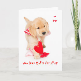 Du ser Fetching Puppy Valentine Helgkort