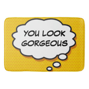 DU SER GORGEOUS Tänka Bubble Roligt Tecknad Bok Badrumsmatta