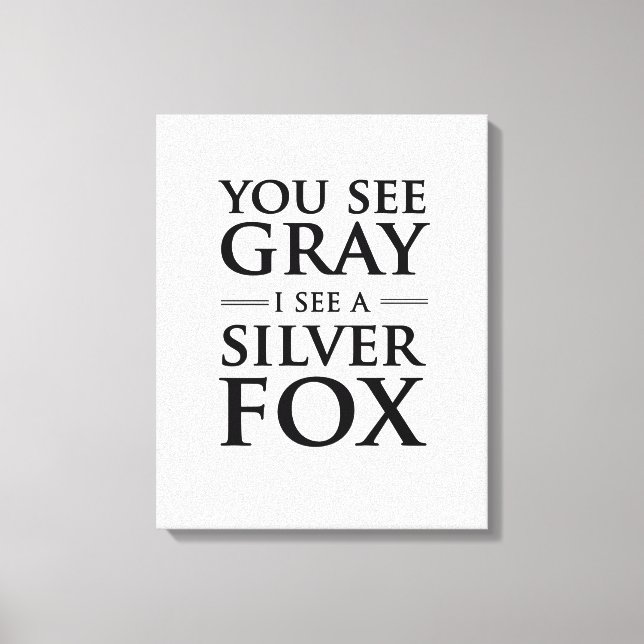 Du ser Grått, jag ser en Silver Fox Canvastryck (Framsida)