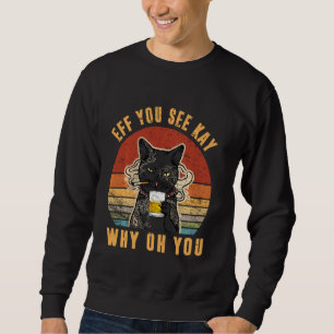 Du ser Kay varför Vintage Yoga Black Cat. Lång Ärmad Tröja