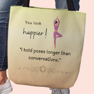 Du ser lyckligare ut! Funny yoga Tygkasse