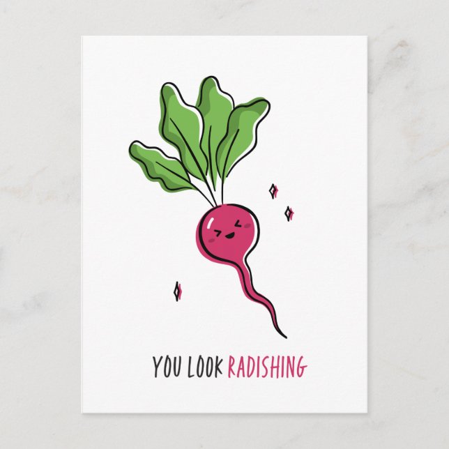 Du ser Radishing Funny Pun Vykort (Framsida)