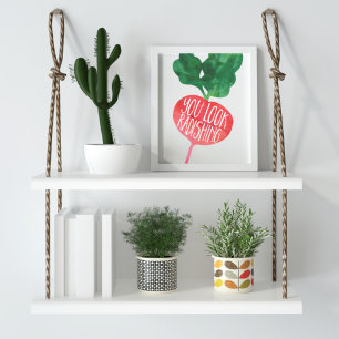 Du ser strålande ut   Veggie Pun Kitchen Poster