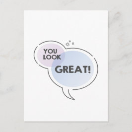 Du ser underbart ut som textmeddelande i molnet i  vykort