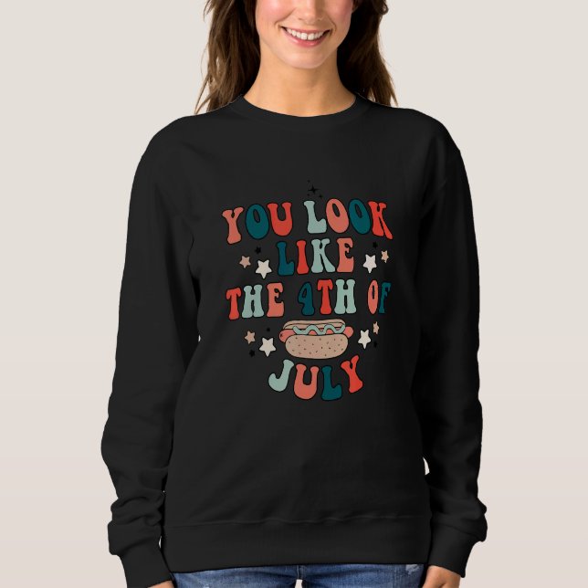 Du ser ut som den 4 juli 4 juli Hund i Hetten T Shirt (Framsida)