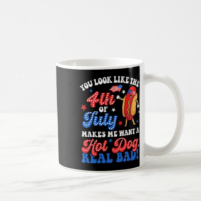 Du ser ut som den 4 juli Hett Hund Real D Ameri Kaffemugg (Höger)