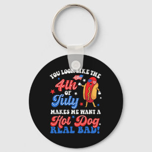Du ser ut som den 4 juli Hett Hund Real D Ameri Nyckelring