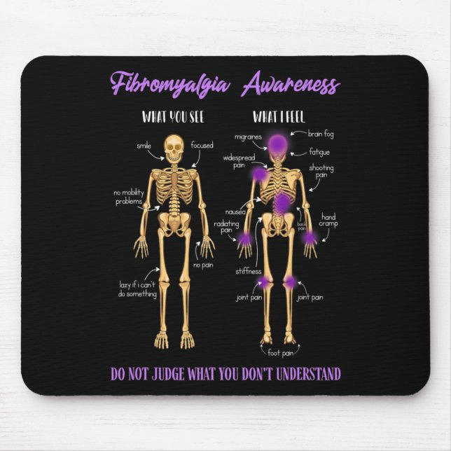 Du ser vad jag känner Skeleton Fibromyalgia Awaren Musmatta (Framsidan)