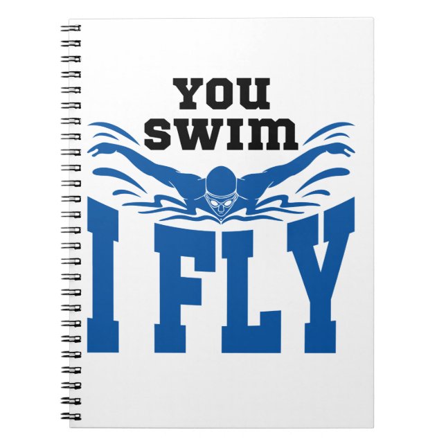Du Simma i Fly Swimming Butterfly Stroke Anteckningsbok (Framsidan)
