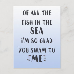 Du simmade till mig - Romantic Quote Vykort