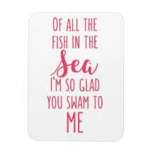 Du simmar till mig - Rosa Romantic Quote Magnet
