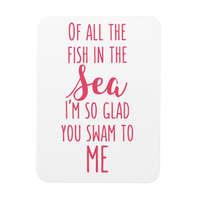 Du simmar till mig - Rosa Romantic Quote Magnet (Vertikal)