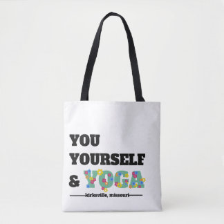 Du själv och Yoga Blommigt Tote Bag Tygkasse