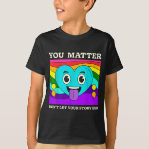 Du självmordsförebyggande medvetenhet regnbåge hjä t shirt