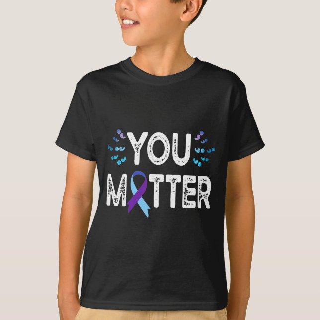 Du självmordsförebyggande medvetenhet T-shirt lila (Framsida)