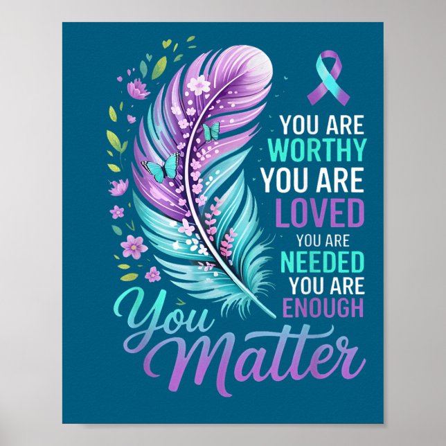 Du självmordsförebyggande psykisk hälsa medvetenhe poster (Framsidan)