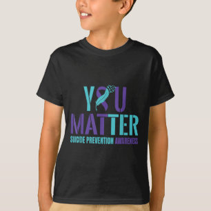 Du - självmordsförebyggande teal lila medvetandesl t shirt
