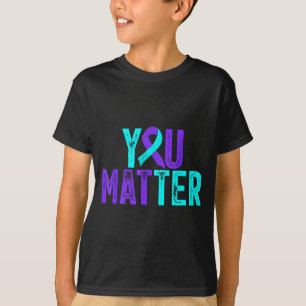 Du självmordsförebyggande teal lila medvetandeslip t shirt