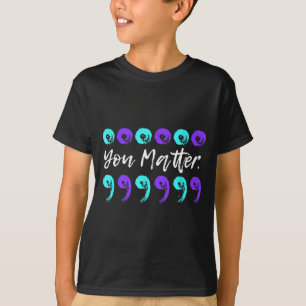 Du självmordsförebyggande teal lila medvetenhet ba t shirt