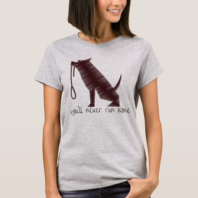 Du ska aldrig den ensamma springan - tee shirt (Framsida)