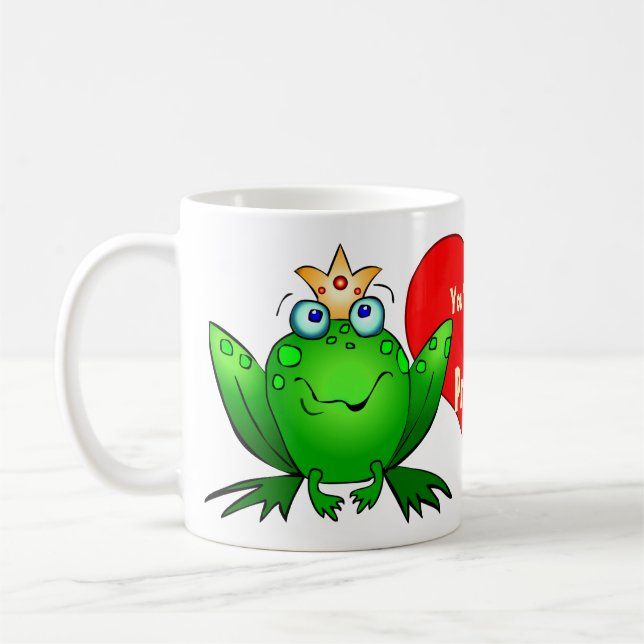 Du ska är alltid min Princess Gullig Groda Råna Kaffemugg (Vänster)