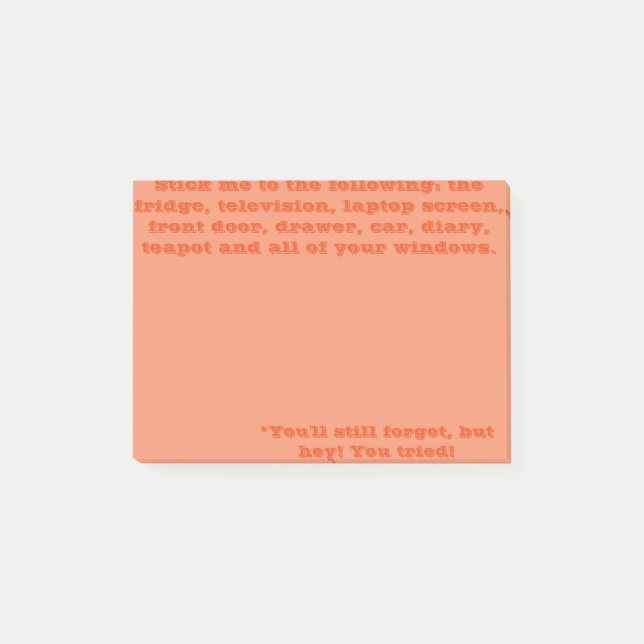 Du ska glömmer på något sätt post-it block (Framsida)
