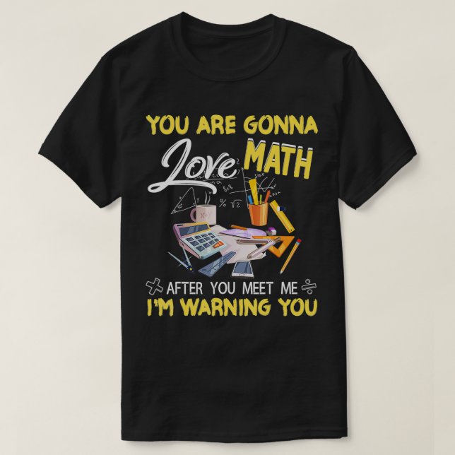 Du ska Kärlek Math After Funny Teacher Science T Shirt (Design framsida)