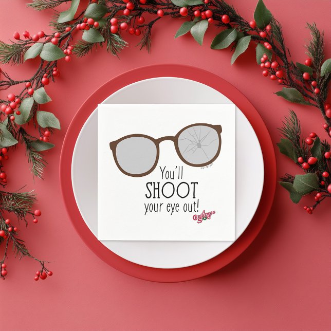 Du skjuter ut Öga! Pappersservett (Napkin simulated on plate)