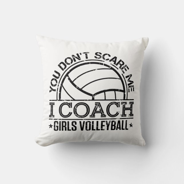 Du Skrämmer mig inte att jag tränar tjejer Volleyb Kudde (Framsida)