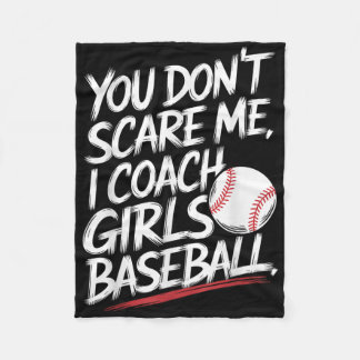 Du Skrämmer mig inte i träning på tjejer Baseball  Fleecefilt