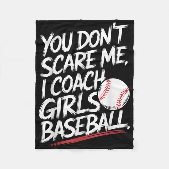 Du Skrämmer mig inte i träning på tjejer Baseball  Fleecefilt (Framsidan)
