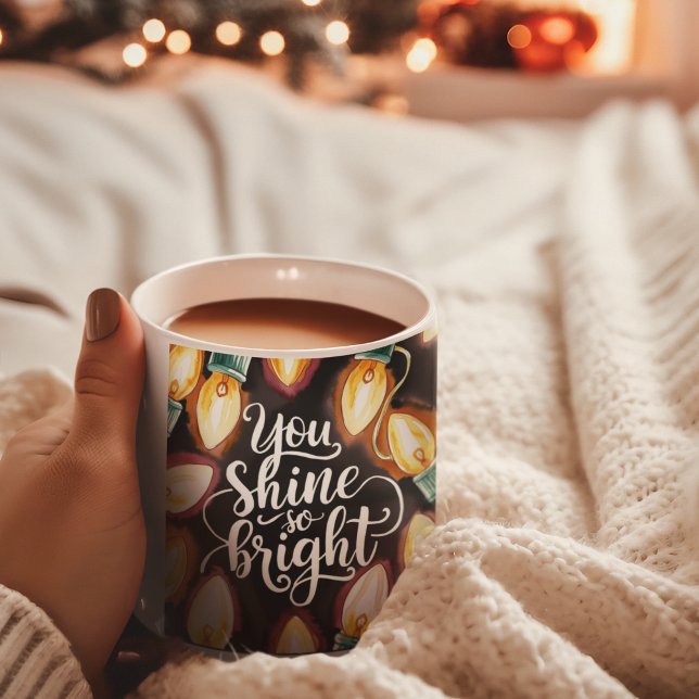 Du skyggar så ljust Mugg (Empower someone special this holiday with this, "You shine so bright" mug! )