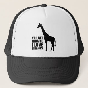 Du slå vad giraffet som jag älskar giraff hatten keps
