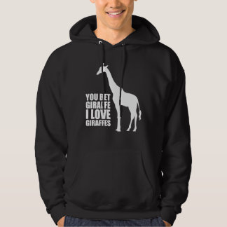 Du slå vad giraffet som jag älskar giraff hoodien sweatshirt