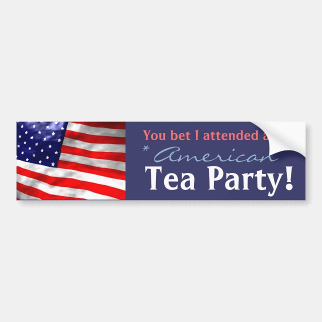 Du slå vad mig deltog i ett amerikanTeaparty! Bildekal (Framsidan)