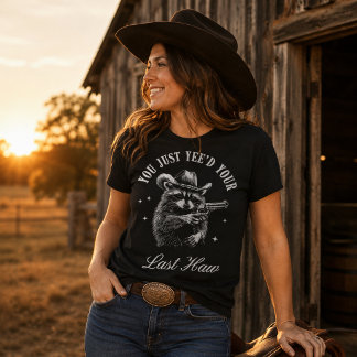 Du Slängde Just Din Sista Ko-Cowboy Tvättbjörn T Shirt