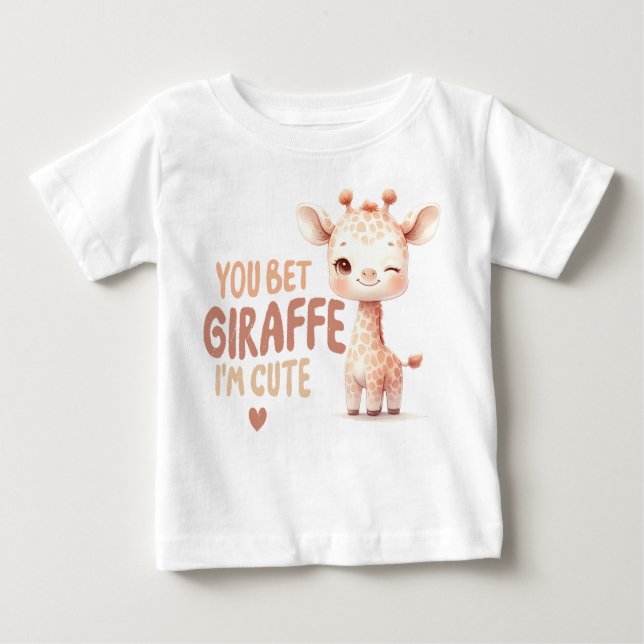 Du slår vad om att giraffe jag är söt! Design T Shirt (Framsida)