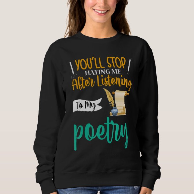 Du slutar hata mig poet Poetry T Shirt (Framsida)