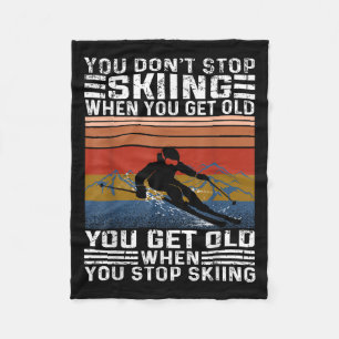 Du Slutar Inte Ski När Du Blir Gammal Rolig Skidåk Fleecefilt