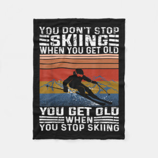 Du Slutar Inte Ski När Du Blir Gammal Rolig Skidåk Fleecefilt