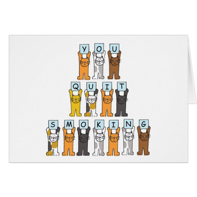 Du slutar röka katter i Tecknaden Hälsningskort (Framsidan Horizontal)