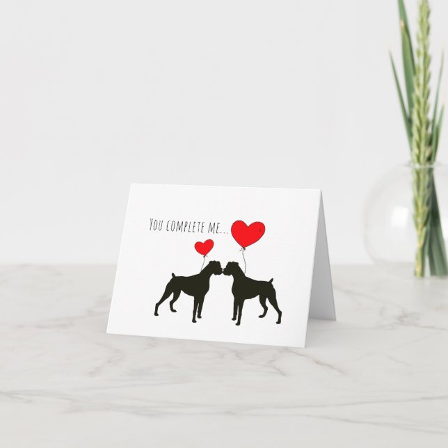 Du slutför mig - Boxer Hund Valentine Kort (Framsida)